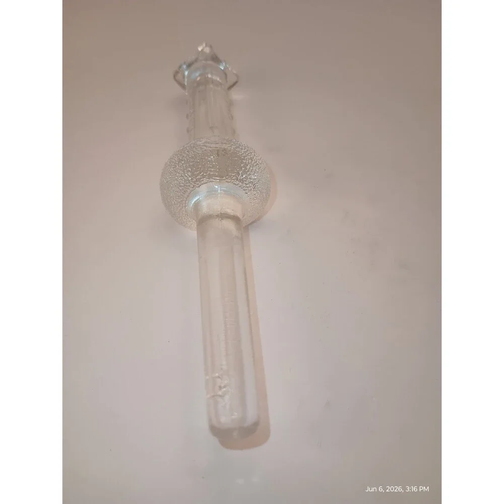 Clear GLASS COFFEE FILTER  w/ Textured Bulb Section,  6 in Long. Beautiful!